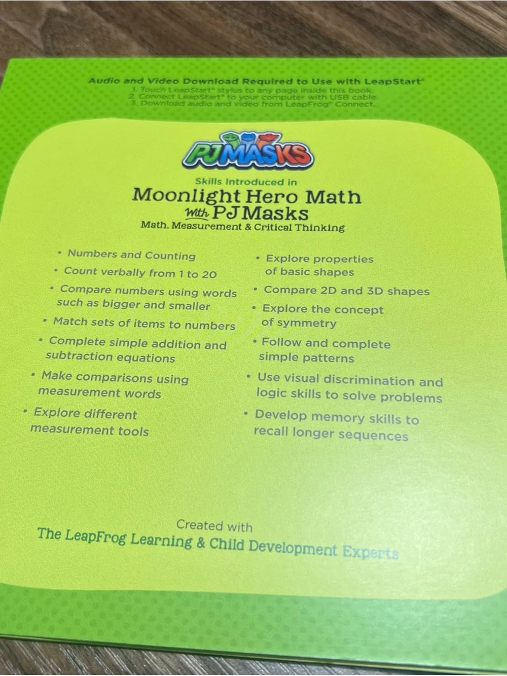 LeapStart 3D Moonlight Hero Math with PJ Masks Book, Level 2